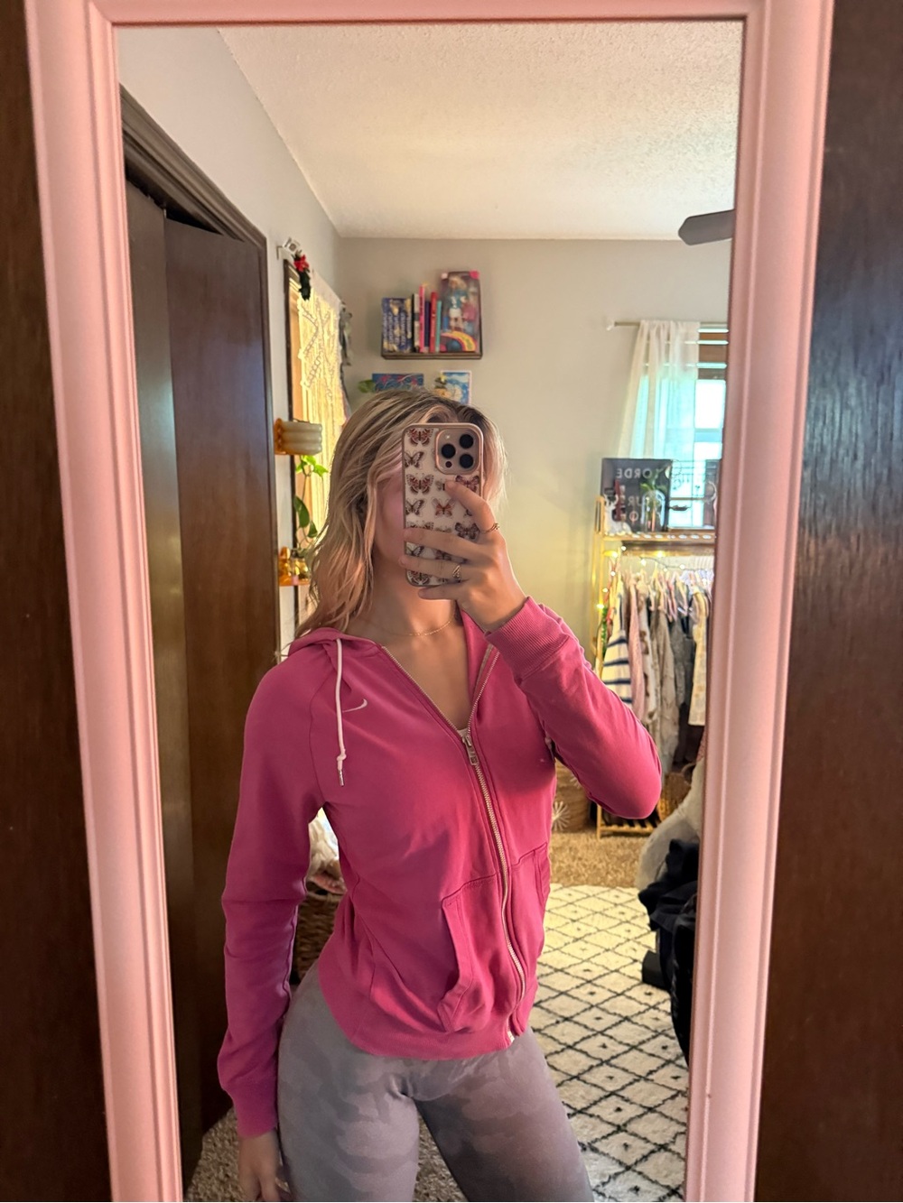 Nike Y2K Pink Zip Up Hoodie